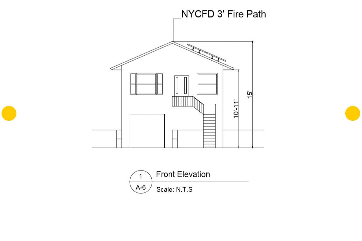 ELEVATION VIEW FOR THE RESIDENTIAL PLAN SET OF 2.8 KW PITCH ROOF PHOTO-VOLTAIC ARRAY