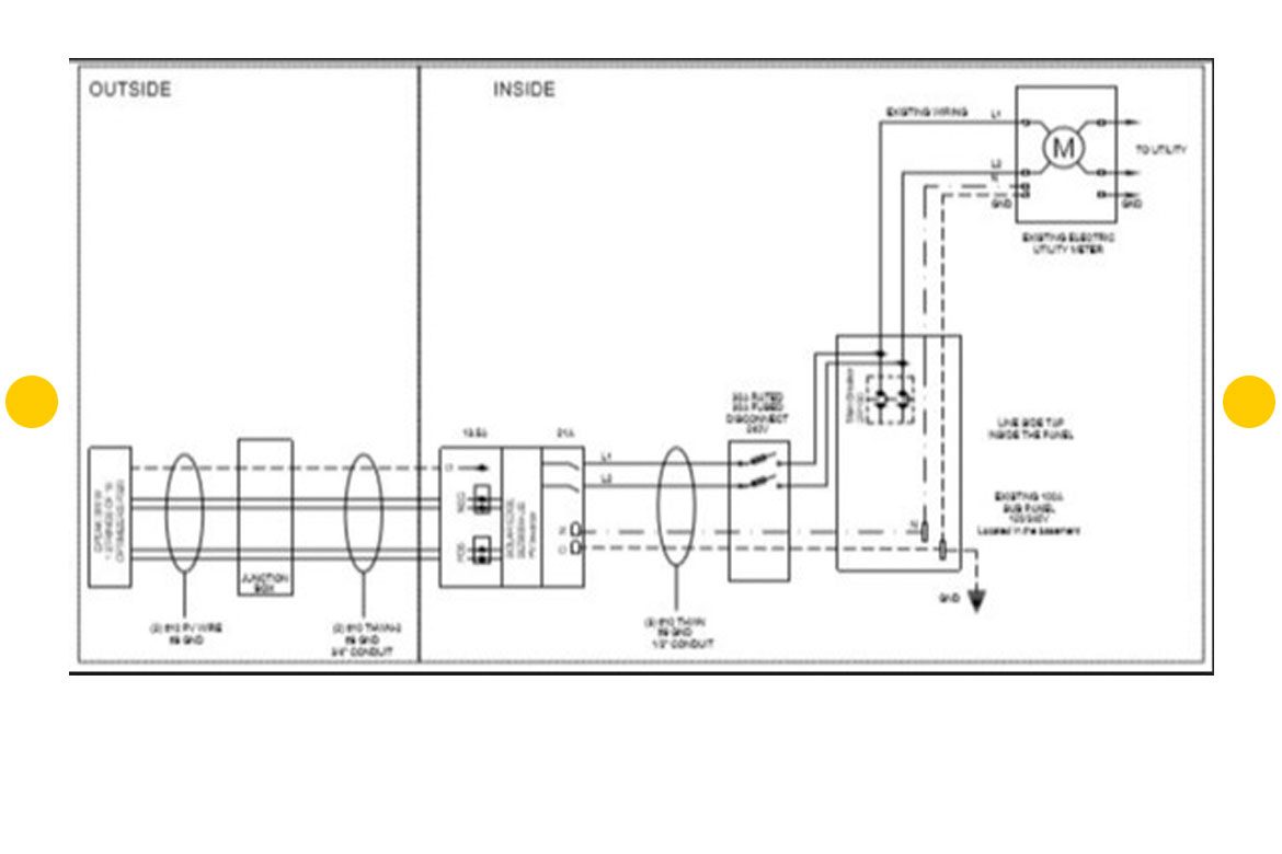 PHOTO-VOLTAIC ARRAY SINGLE LINE DIAGRAM FOR 5.4 KW ON PITCH ROOF RESIDENTIAL BUILDING