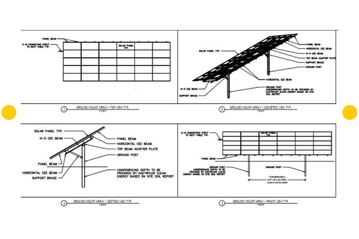 GROUND MOUNTED DETAILS FOR THE CONSTRUCTION OF 30 MODULES PHOTO -VOLTAIC ARRAY