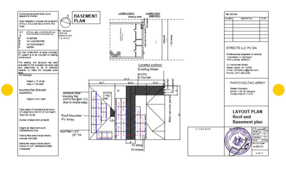 PHOTO-VOLTAIC ARRAY LAYOUT FOR 9.6 KW ON PITCH ROOF RESIDENTIAL BUILDING